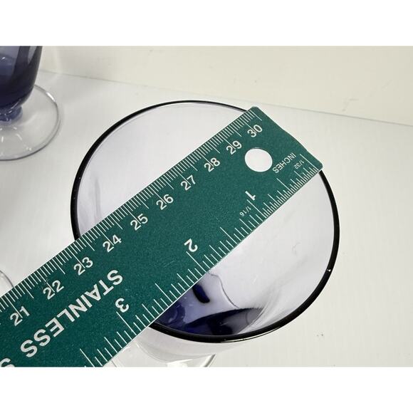 Imperial Glass Ohio SVELTE PURPLE Pinch Design Footed Tumblers Set 4 1950’s VTG - Picture 7 of 7